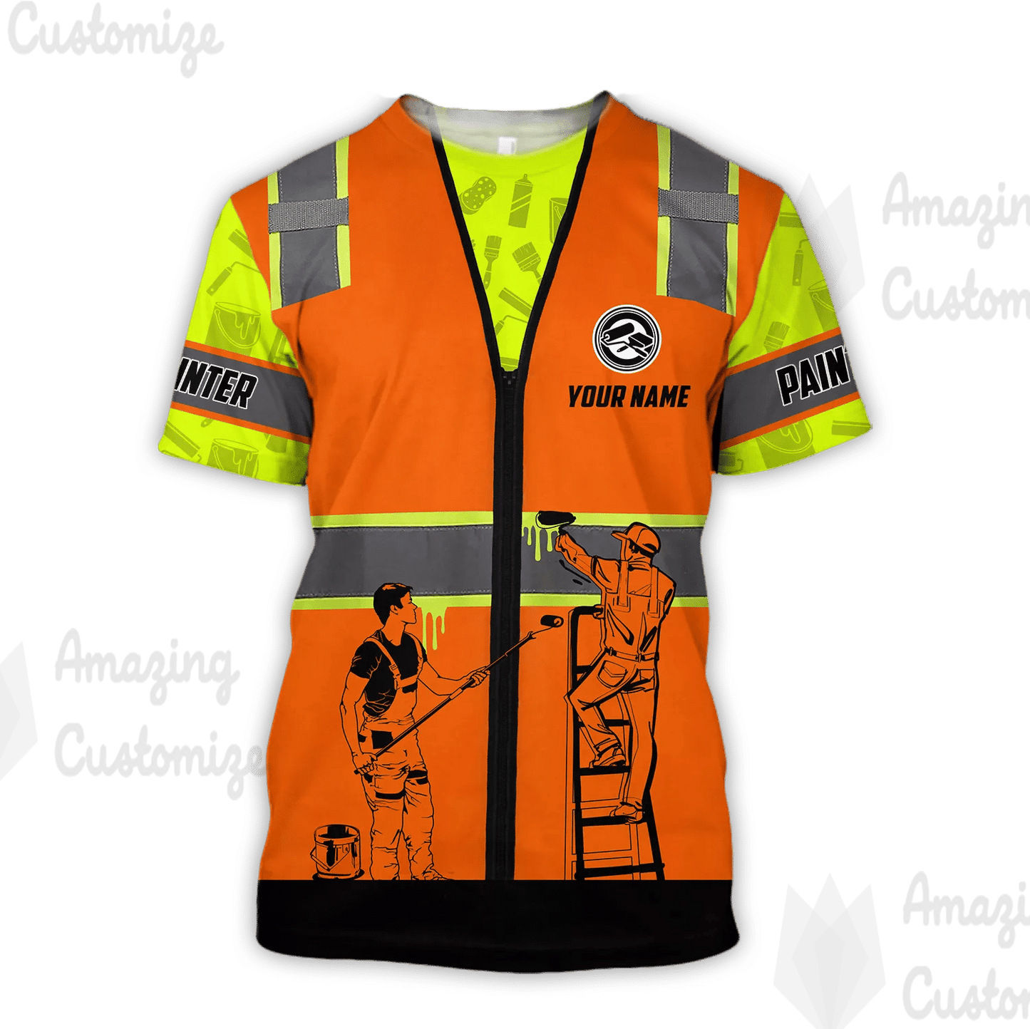 Personalized Name Funny Painter 3D Unisex Shirts