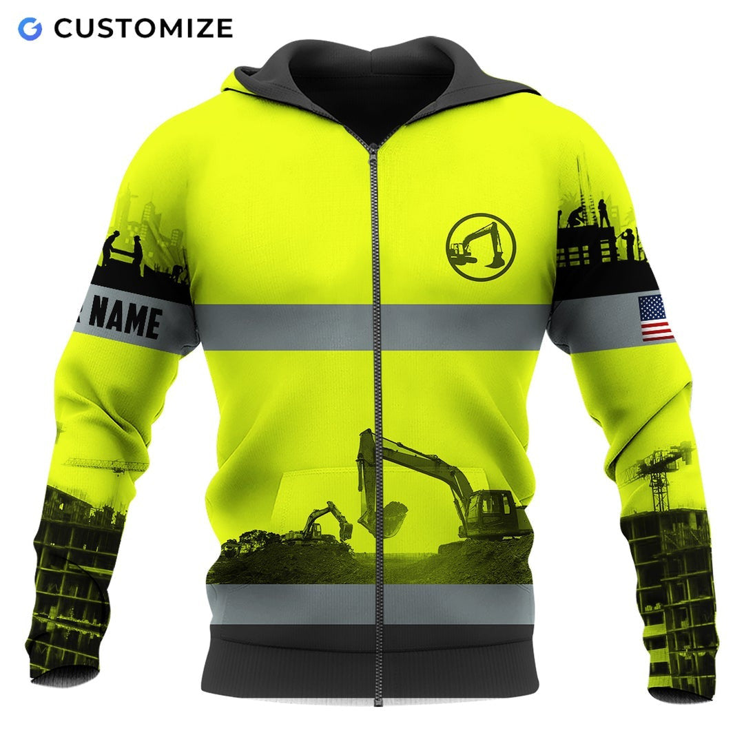 Personalized Name Funny Excavator Operator 3D Unisex Shirts