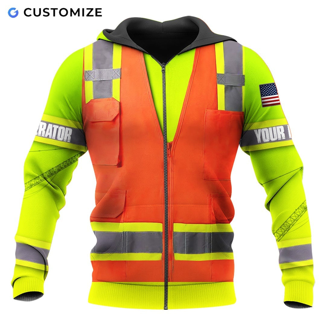 Personalized Name Funny Excavator Operator 3D Unisex Shirts