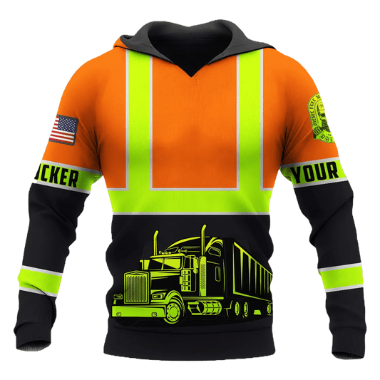 Personalisierter Name Lustige Trucker 3D Unisex Shirts