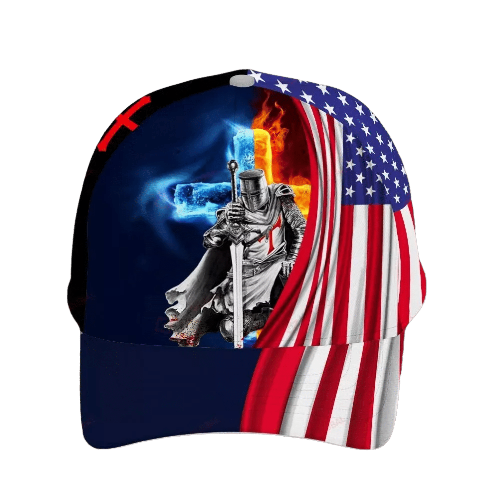 Premium Knight American Flag 3D Cap