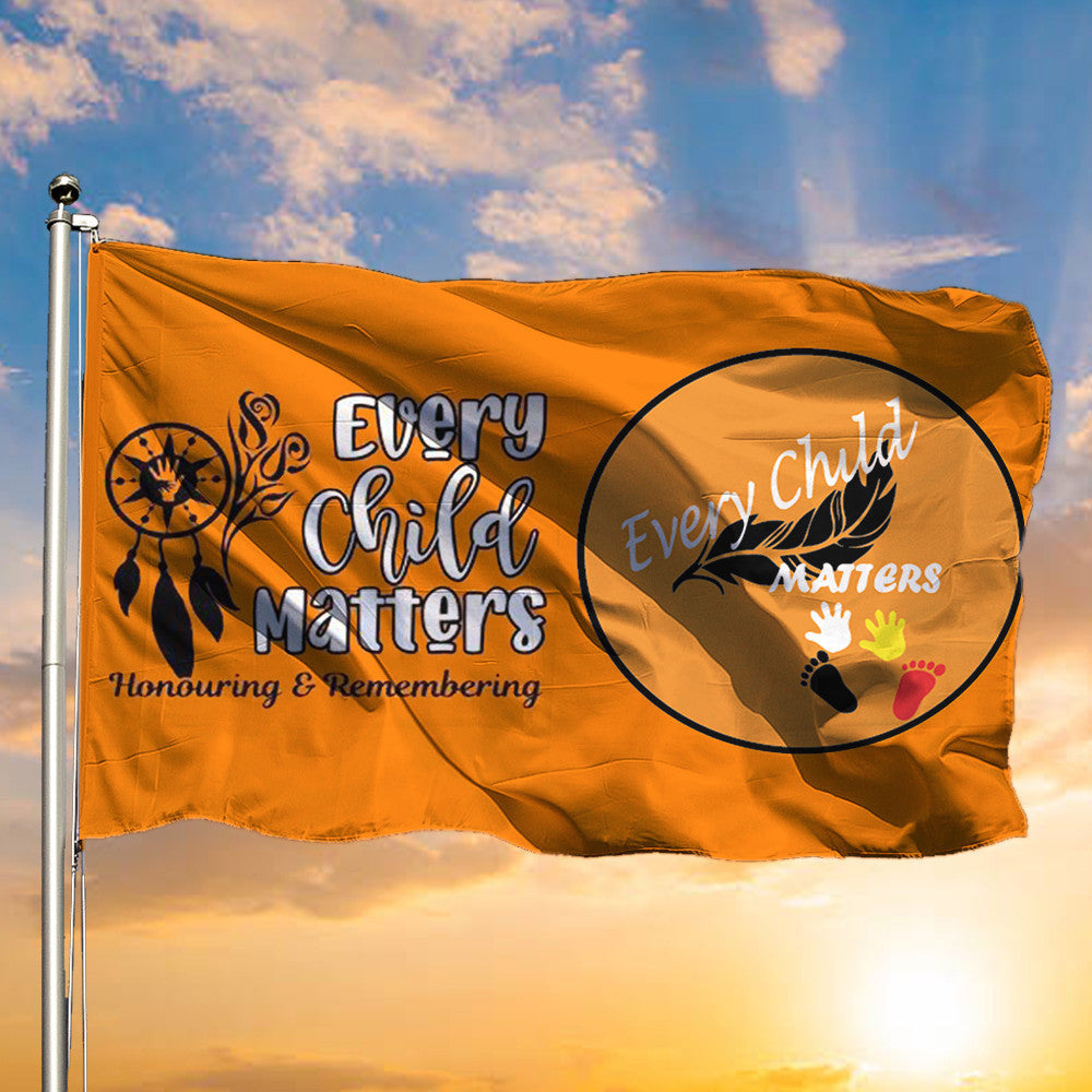 Every Child Matters Flag Honouring And Remembering Orange Day Canada Awareness Merch