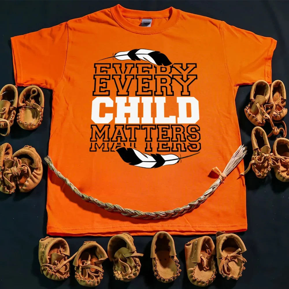 Feathers Every Child Matters Hoodie Support Orange Day Every Child Matters Clothing
