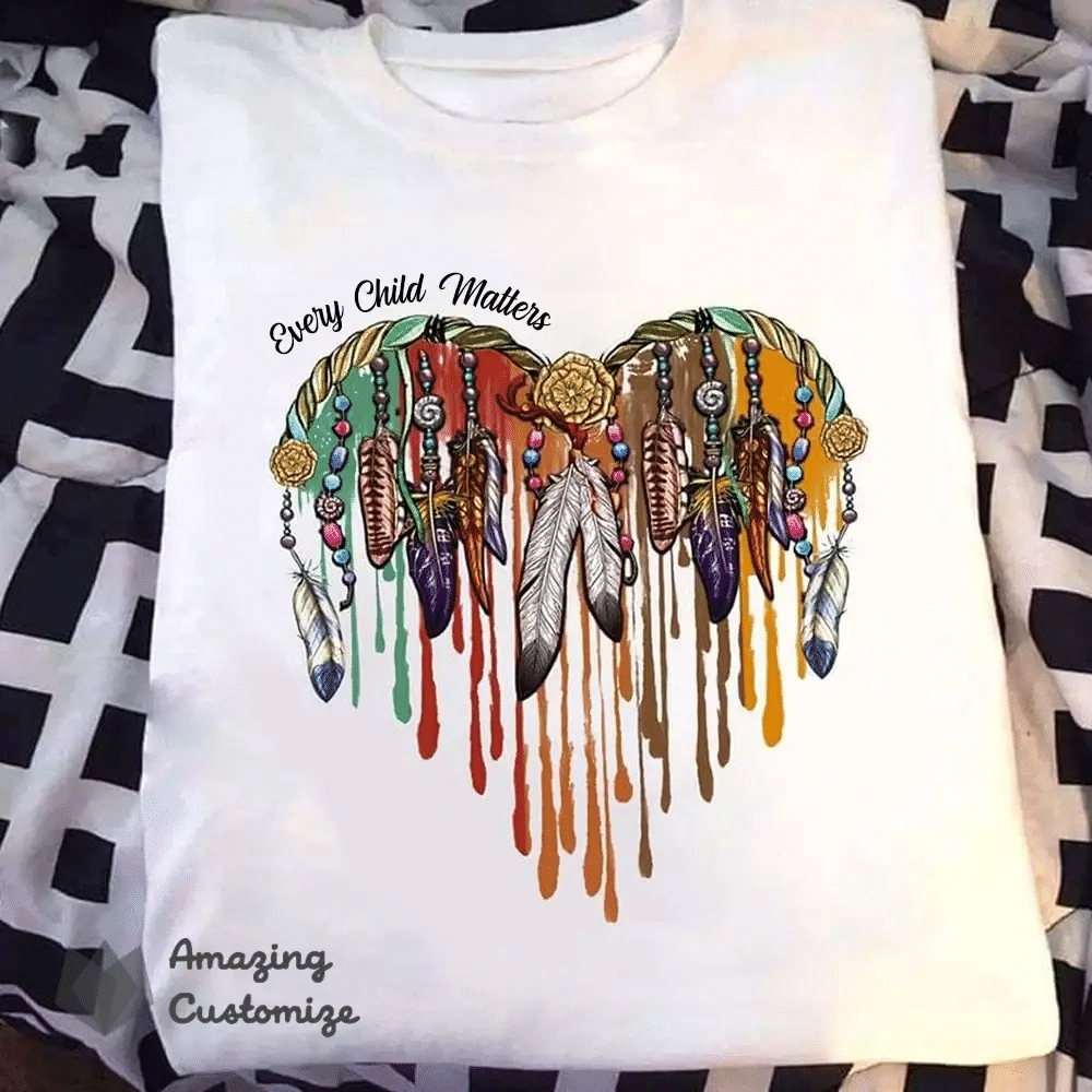 Every Child Matters T-Shirt Feather Native Pride Honor Child Lives Matter Merch