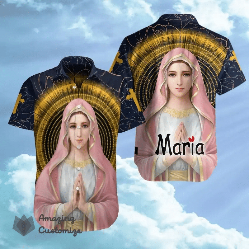 Virgin Mary 3D All Over Printed Unisex Hawaii Shirts