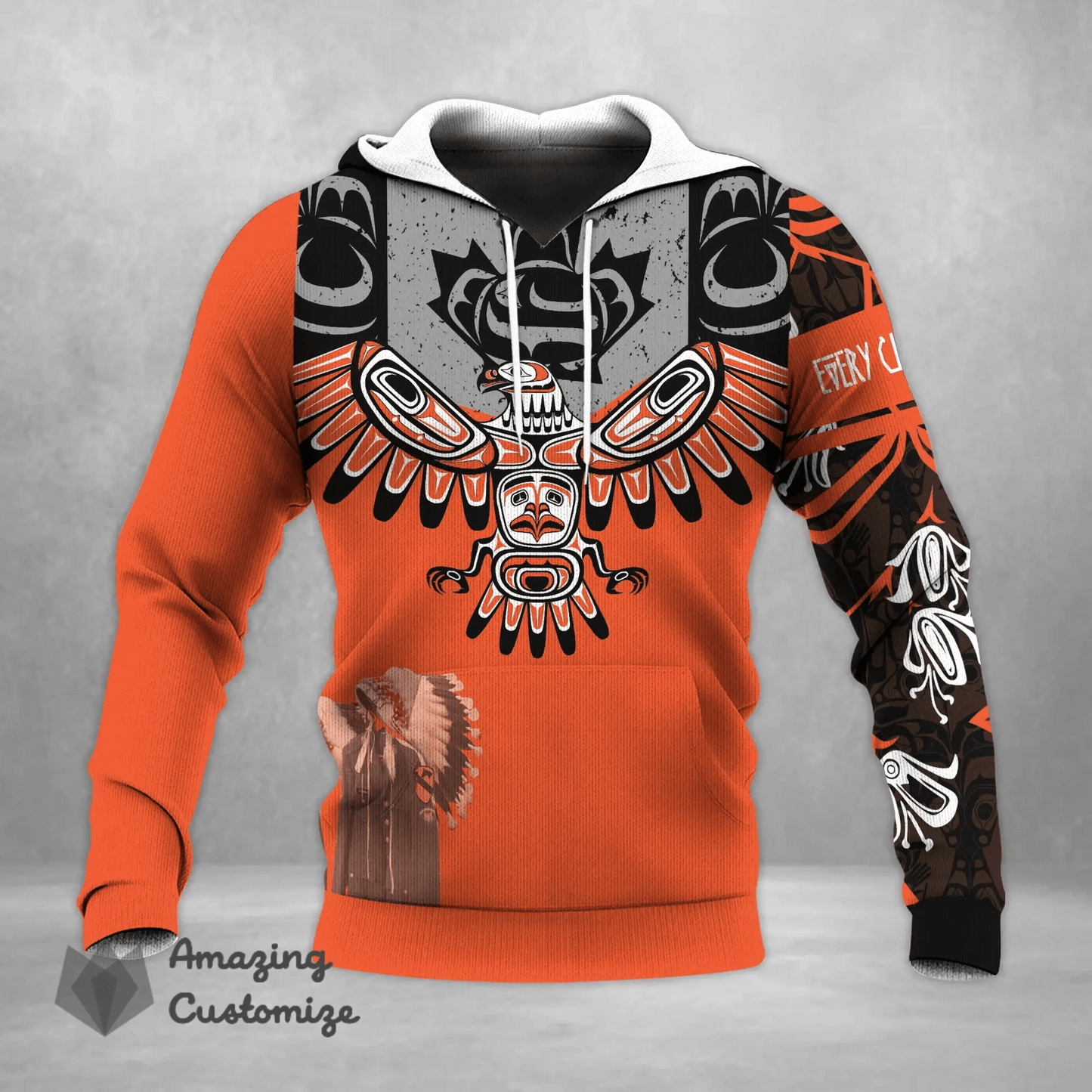 Eagle Spirit Every Child Matters Hoodie Canadian Indigenous Flag Printed