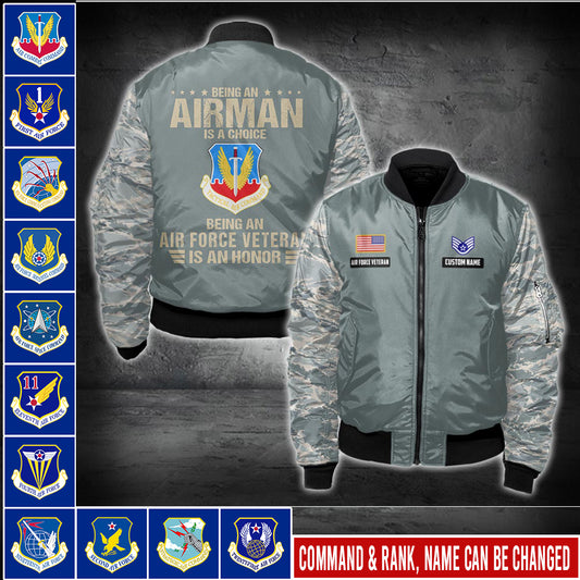 US Military – Air Force Command All Over Print Bomber Jacket