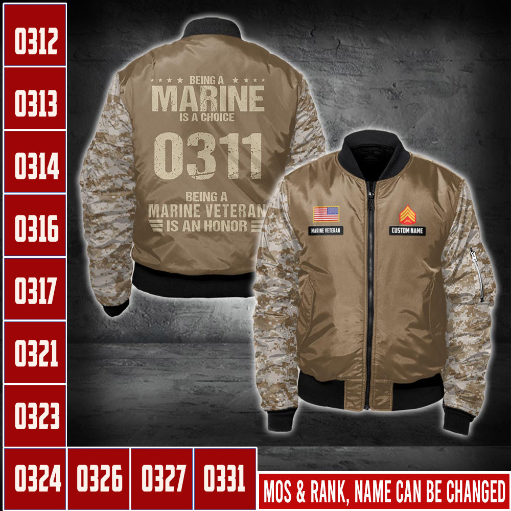 US Military – Marine MOS All Over Print Bomber Jacket