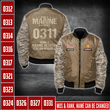 US Military – Marine MOS All Over Print Bomber Jacket