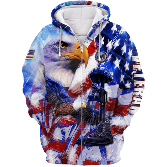 US Veteran - Eagle With American Flag Unisex Shirts