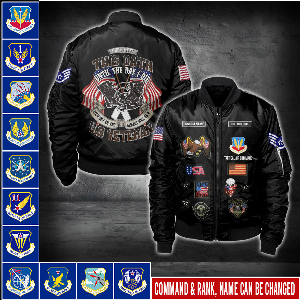 US Military – Air Force Command All Over Print Bomber Jacket