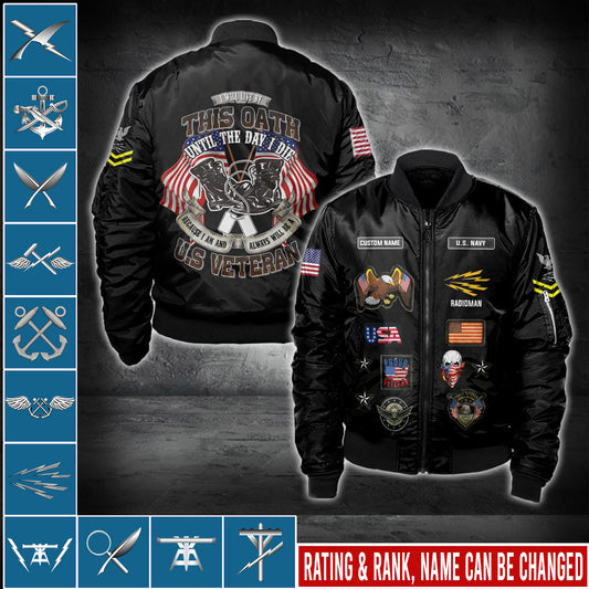 US Military – Navy Rating All Over Print Bomber Jacket
