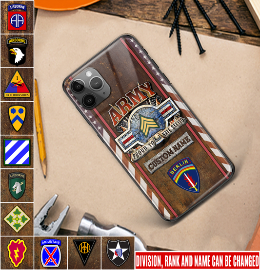 Étui de téléphone personnalisé de l'armée américaine - Division de l'armée imprimé