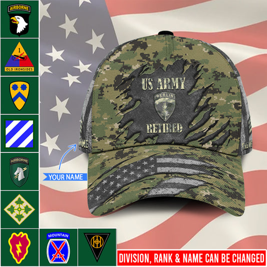 Casquette à imprimé intégral de l'armée américaine - Division de l'armée