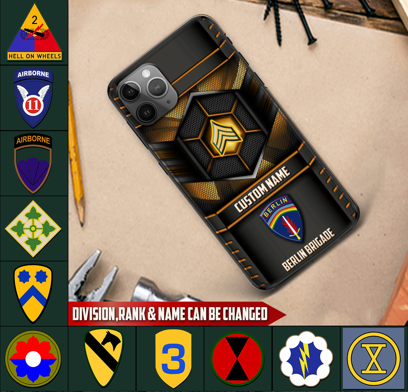 Personalized US Military - Army Division Phone Case Printed