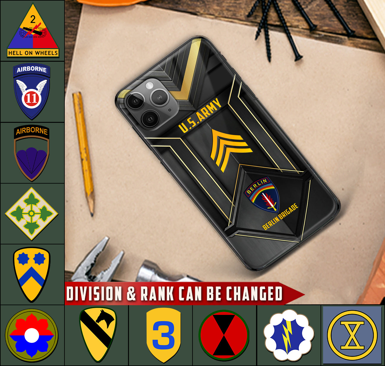 Personalized US Military - Army Division Phone Case Printed