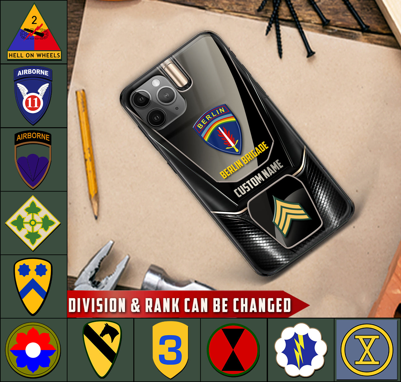 Personalized US Military - Army Division Phone Case Printed