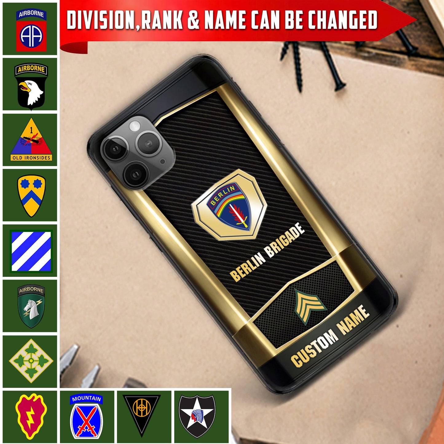 Personalized US Military - Army Division Phone Case Printed