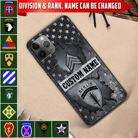 Étui de téléphone personnalisé de l'armée américaine - Division de l'armée imprimé