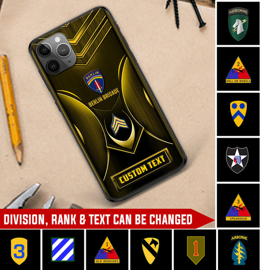 Étui de téléphone personnalisé de l'armée américaine - Division de l'armée imprimé