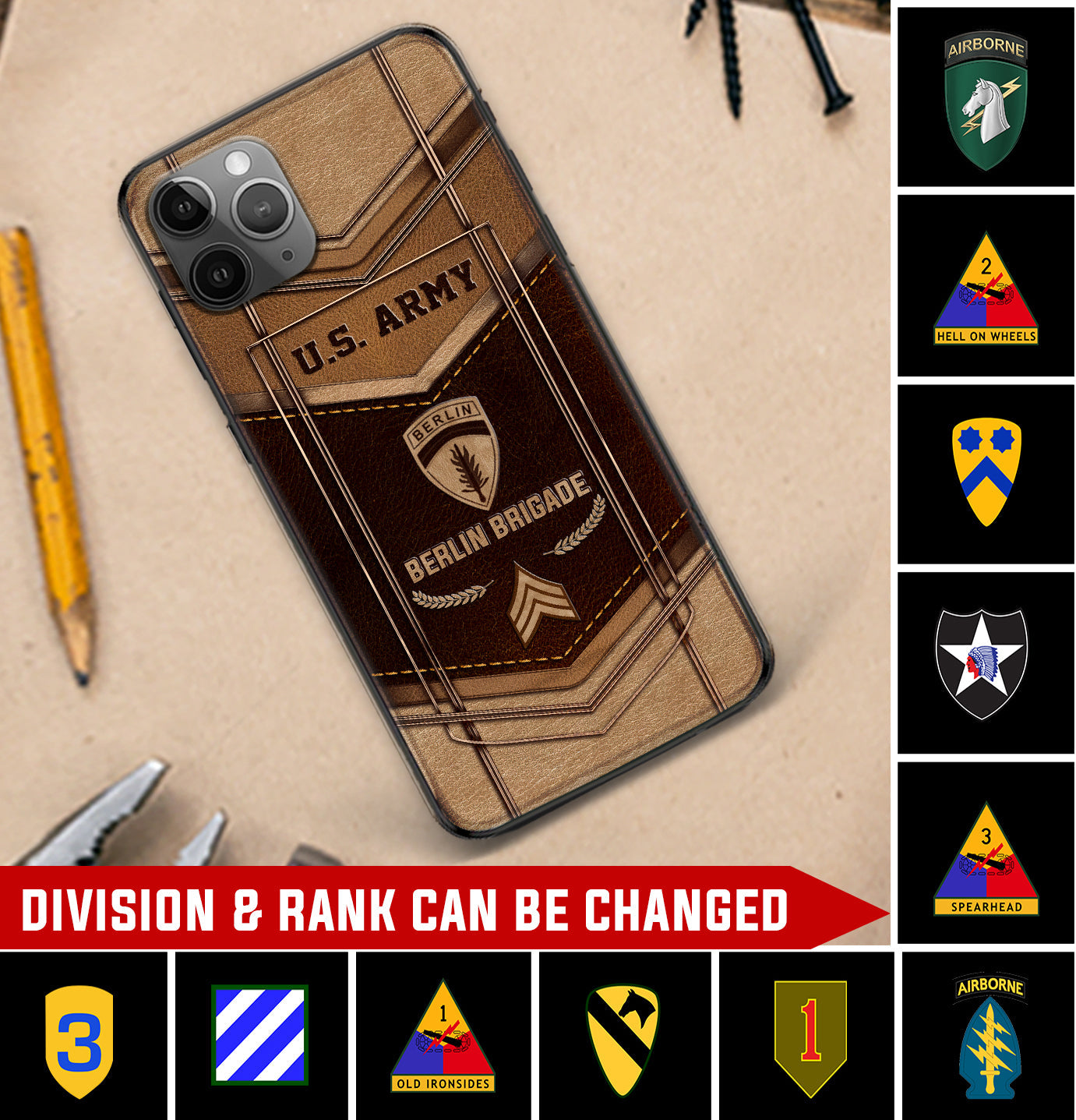 Personalisierte US-Militär - Army Division Handyhülle bedruckt