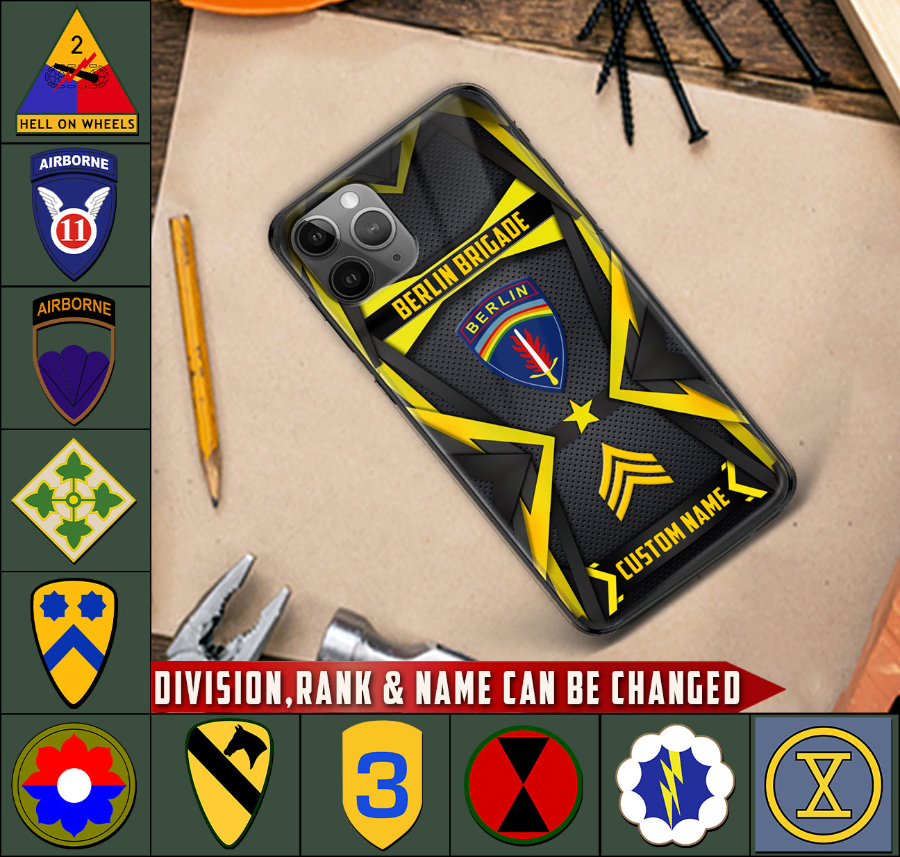 Personalized US Military - Army Division Phone Case Printed