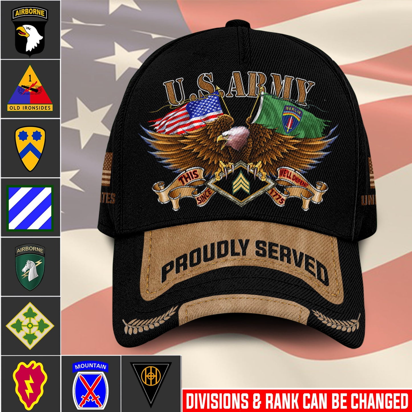 US Military – Army Division All Over Print Cap