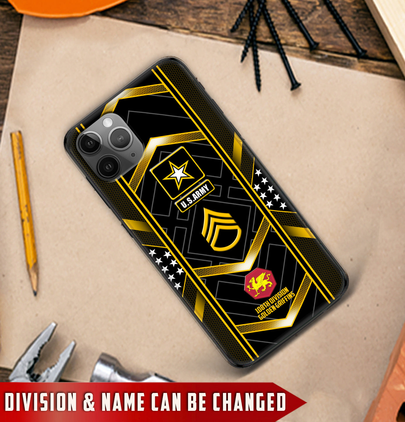 Personalized US Military - Army Division Phone Case Printed