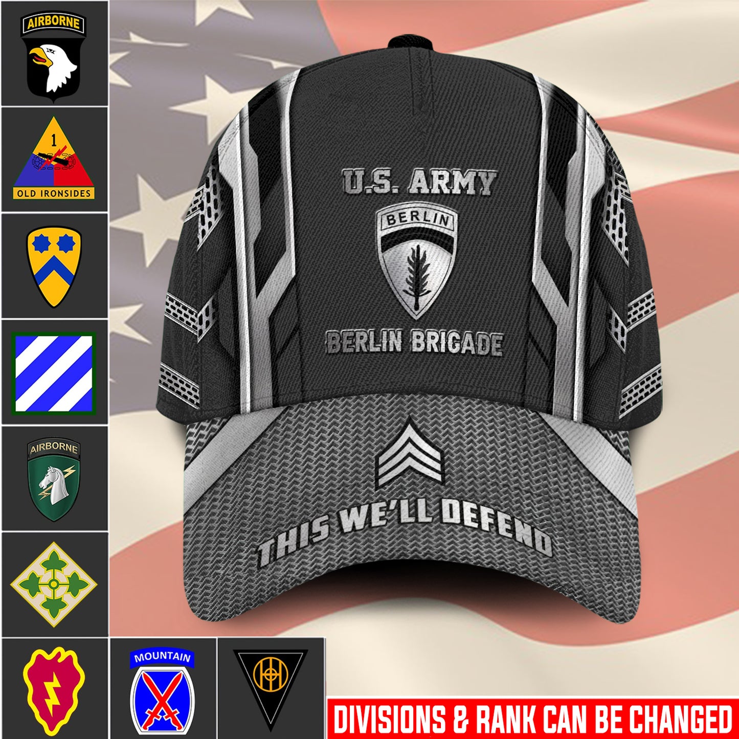 US Military – Army Division All Over Print Cap