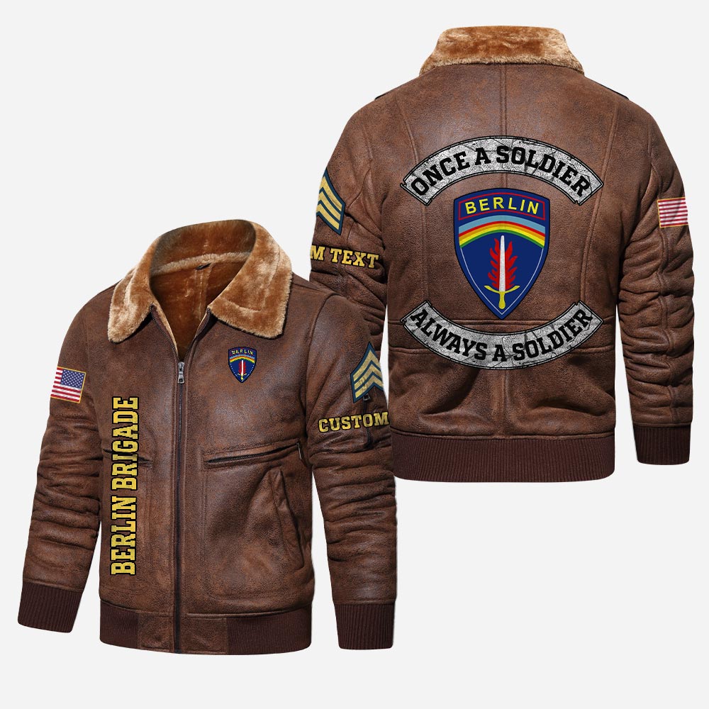 Armée américaine - Division de l'armée - Veste en cuir pour vétérans 