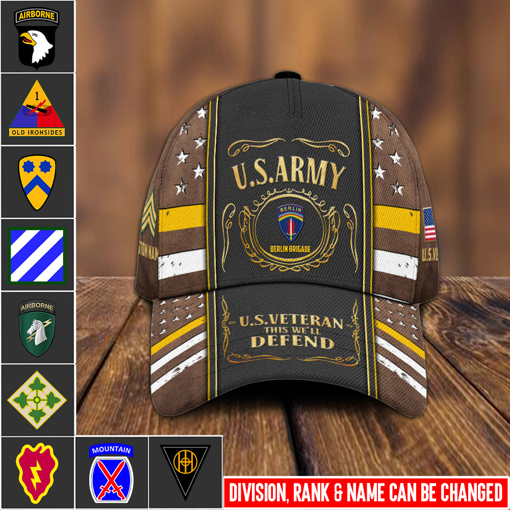 Casquette à imprimé intégral de l'armée américaine - Division de l'armée