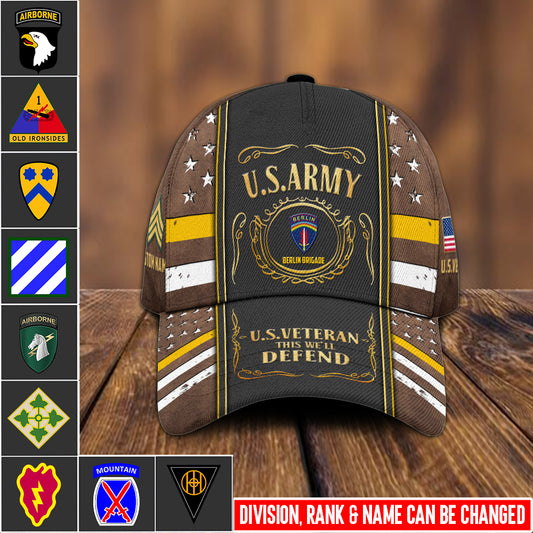 Casquette à imprimé intégral de l'armée américaine - Division de l'armée