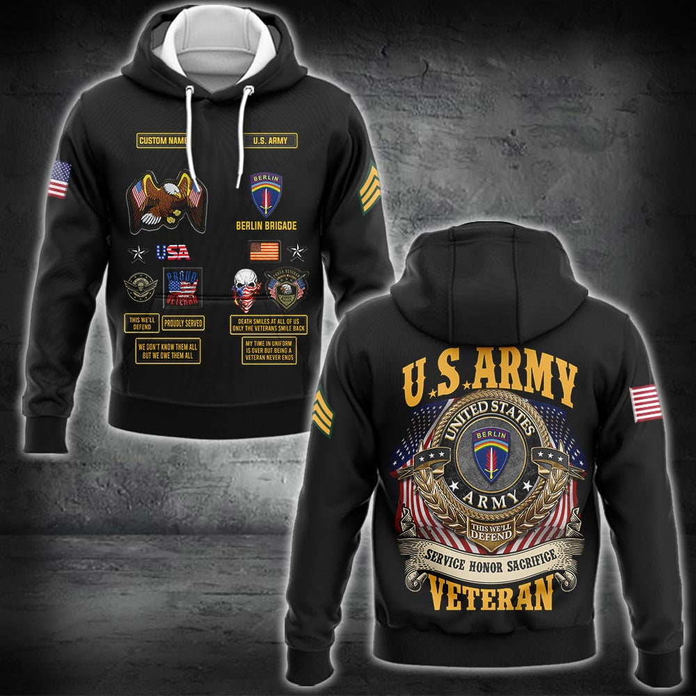 US Militär – Army Division Kapuzenpullover mit durchgehendem Print