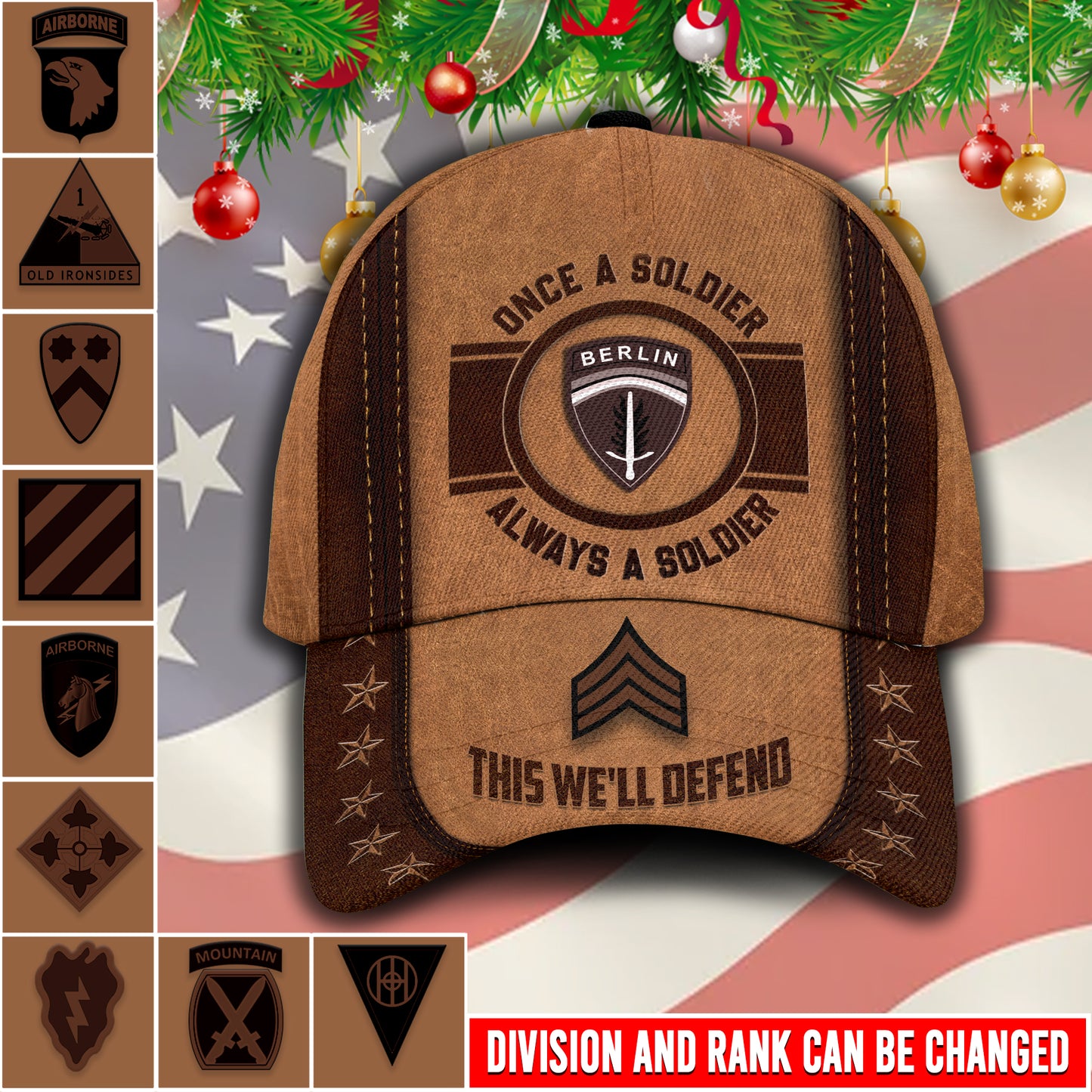 Casquette à imprimé intégral de l'armée américaine - Division de l'armée