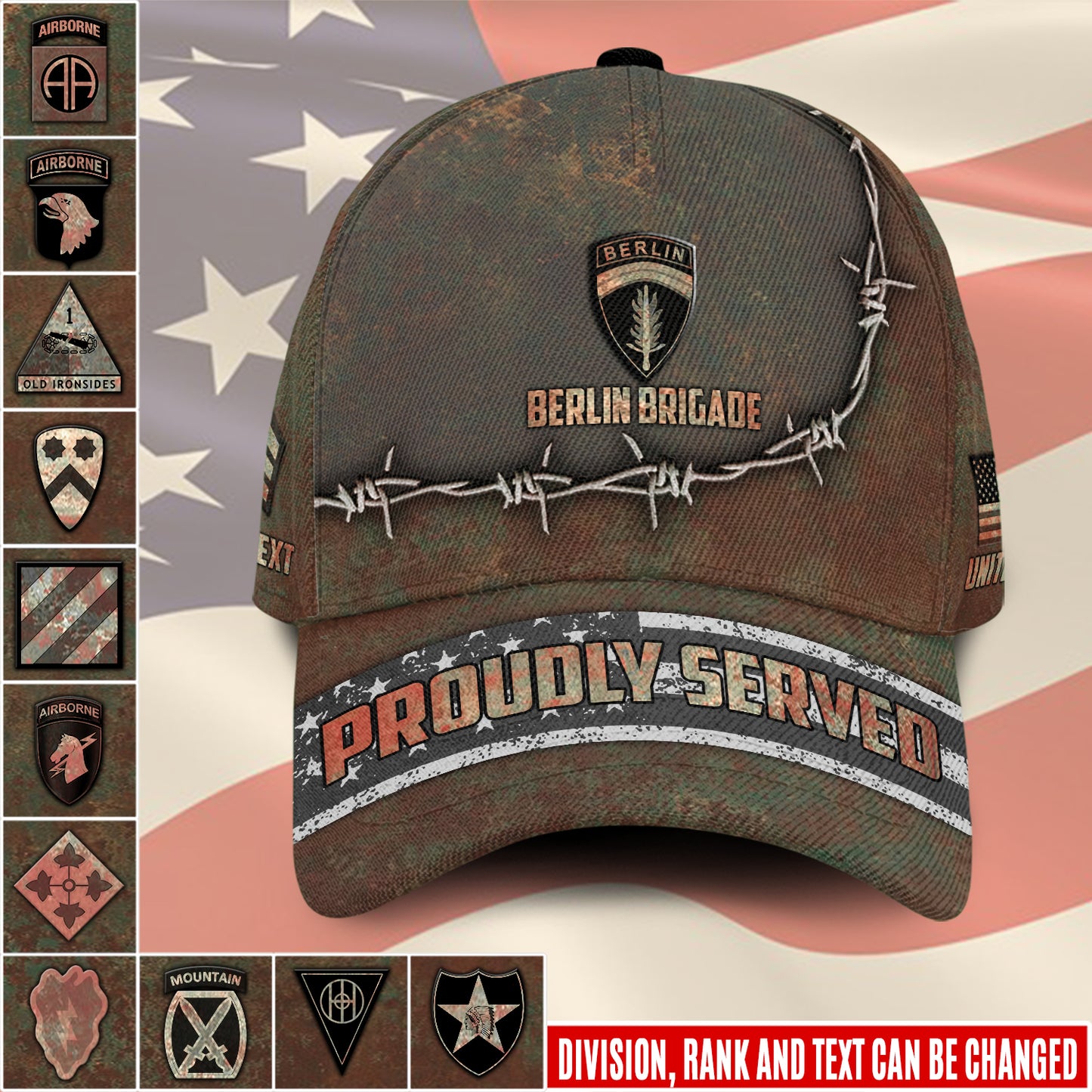 Casquette à imprimé intégral de l'armée américaine - Division de l'armée