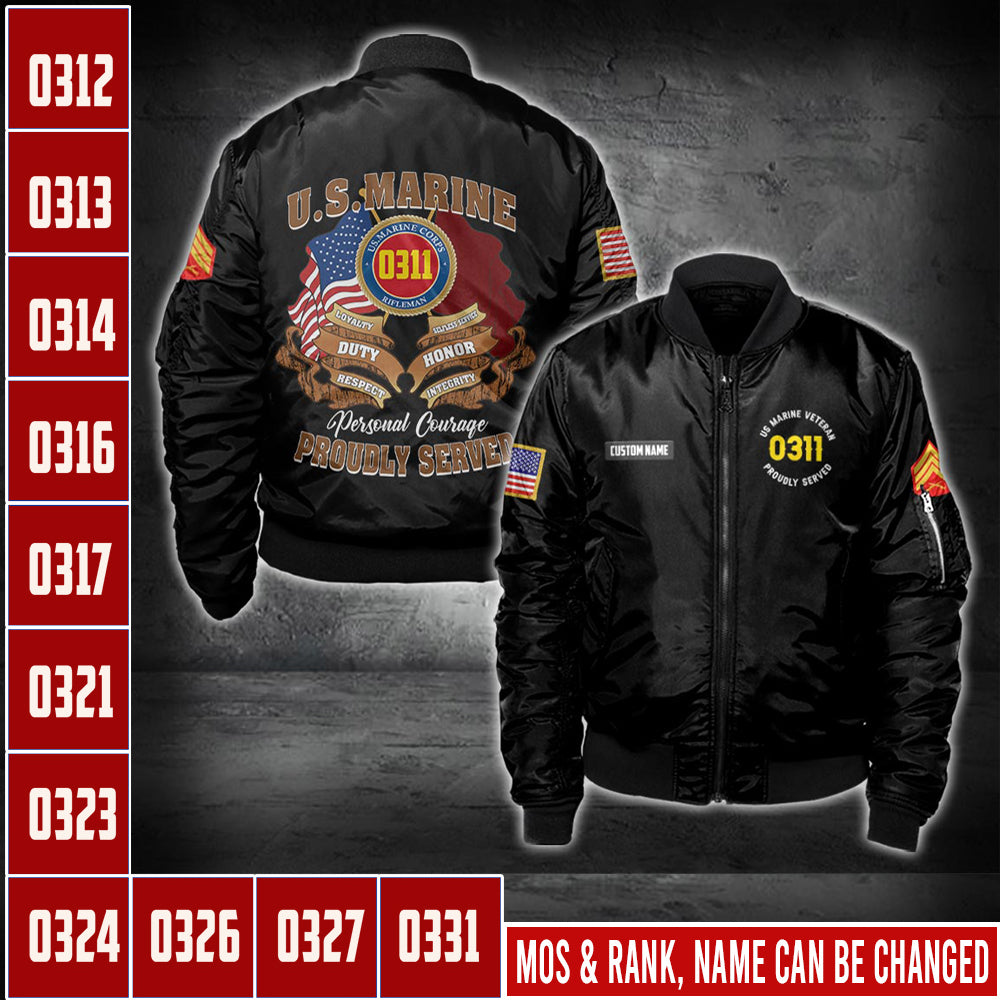 US Military – Marine MOS All Over Print Bomber Jacket