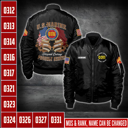 US Military – Marine MOS All Over Print Bomber Jacket
