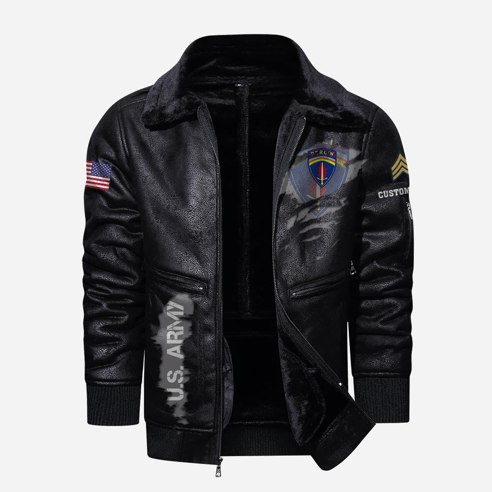 US Military - Army Division - Leather Jacket For Veterans
