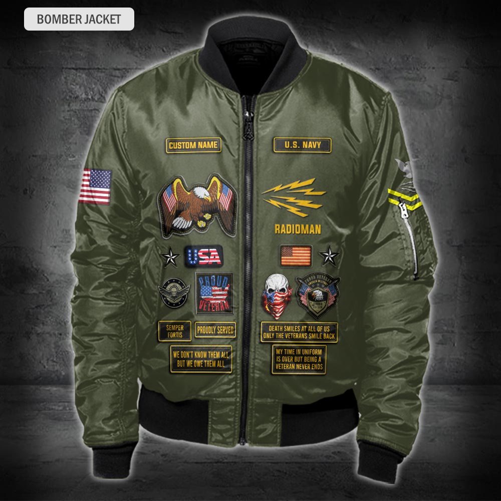 US Military – Navy Rating All Over Print Bomber Jacket
