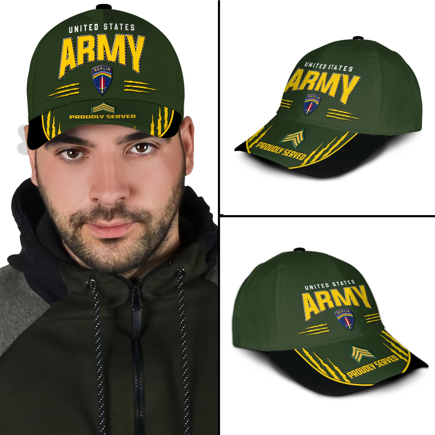 Casquette à imprimé intégral de l'armée américaine - Division de l'armée