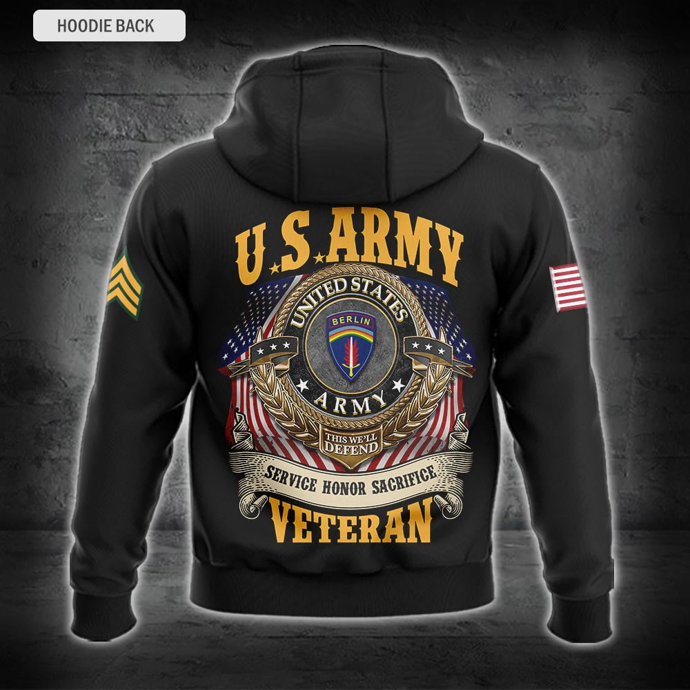 US Militär – Army Division Kapuzenpullover mit durchgehendem Print