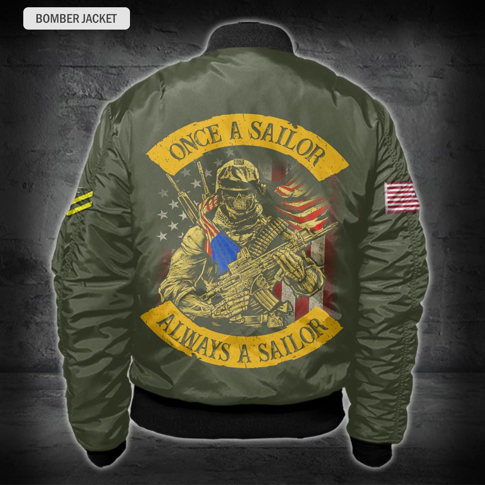 US Military – Navy Rating All Over Print Bomber Jacket