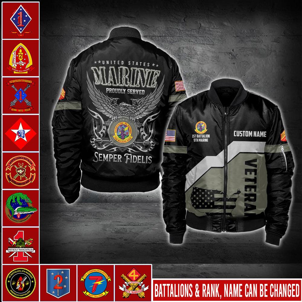US Military – Marine Battalion All Over Print Bomber Jacket