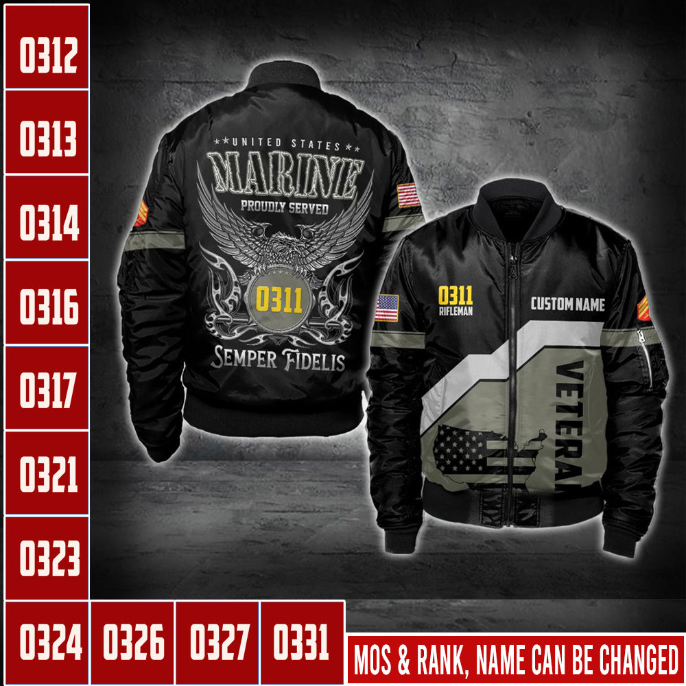 US Military – Marine MOS All Over Print Bomber Jacket
