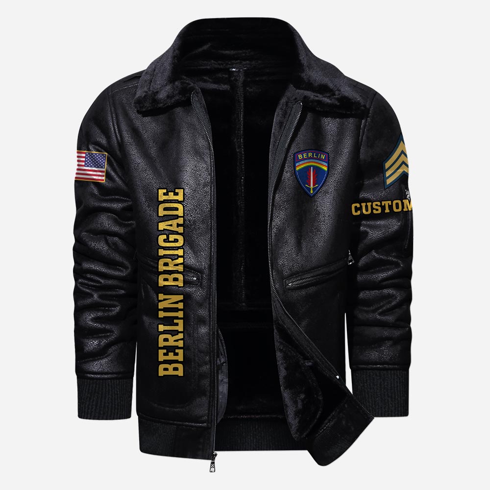 Armée américaine - Division de l'armée - Veste en cuir pour vétérans 