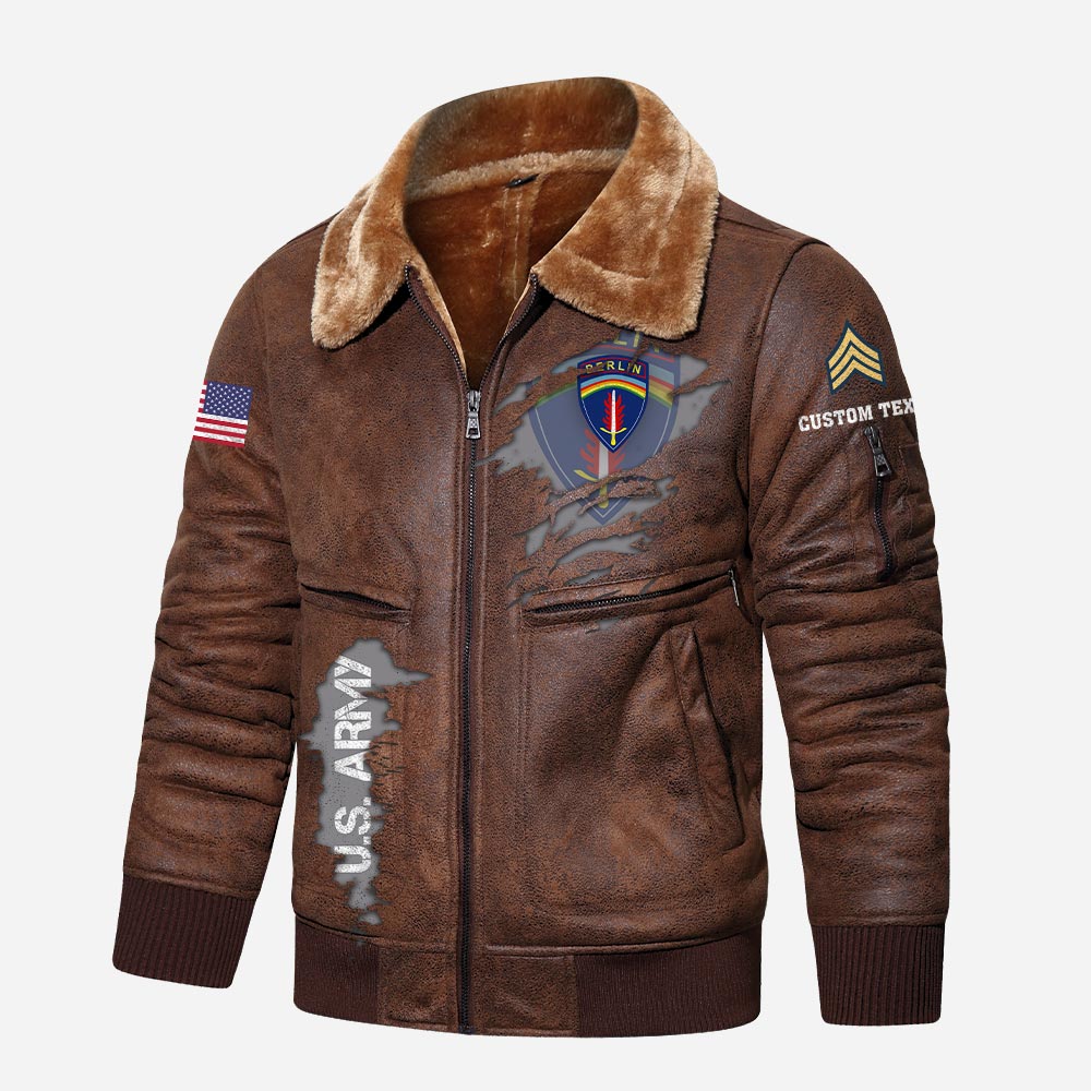 US Military - Army Division - Leather Jacket For Veterans