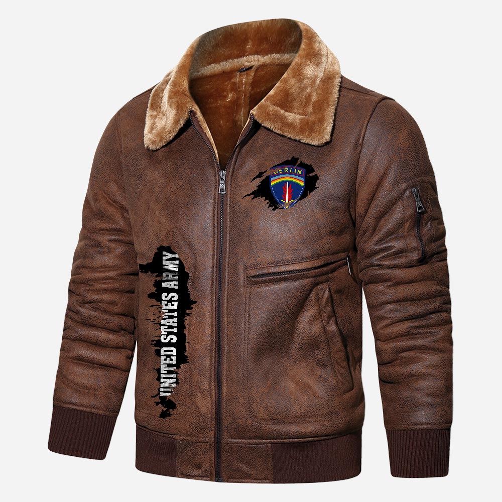 US Military - Army Division - Leather Jacket For Veterans