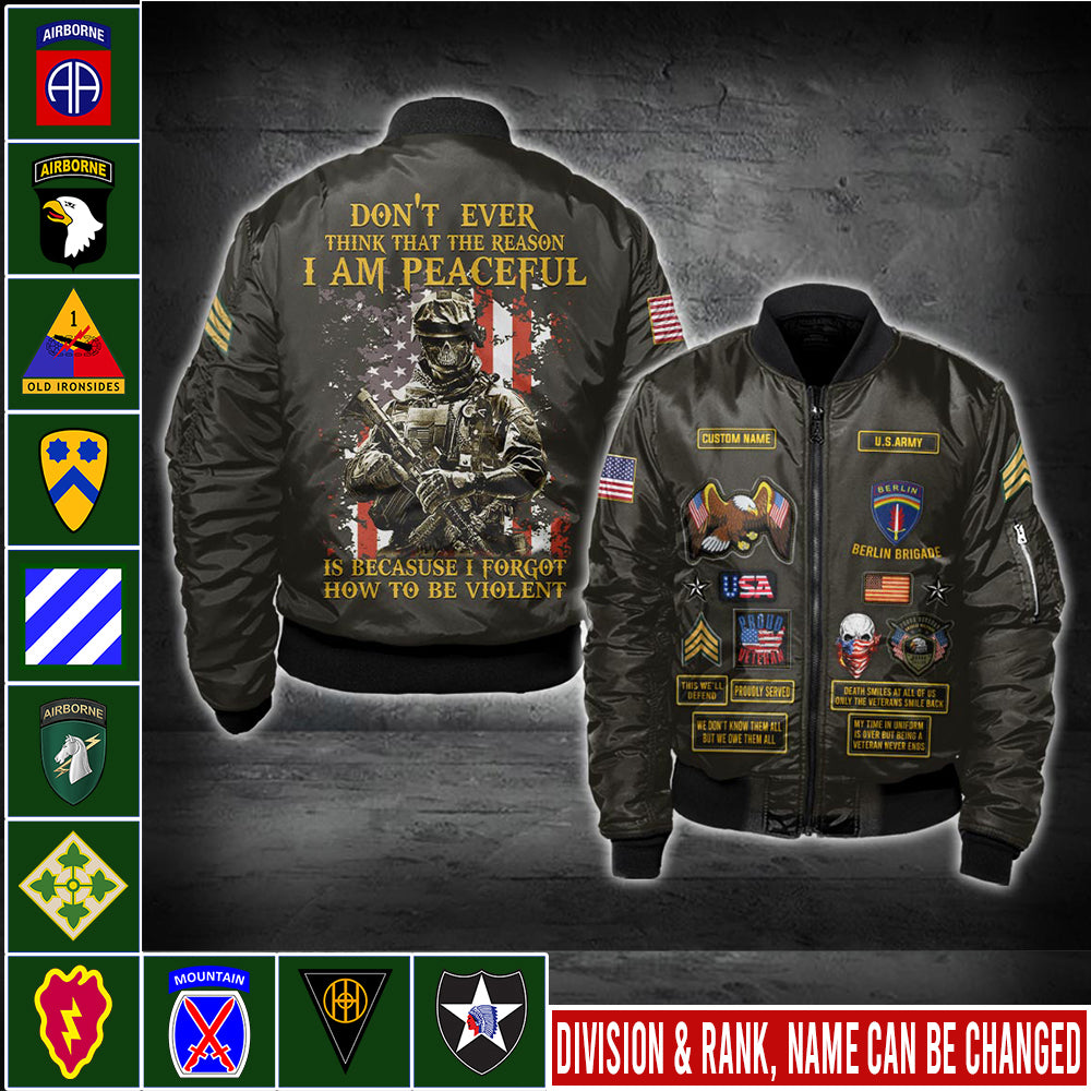 US Militär – Bomberjacke mit Allover-Print der Army Division
