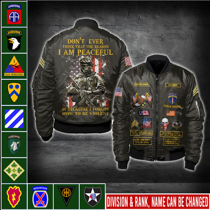 US Militär – Bomberjacke mit Allover-Print der Army Division