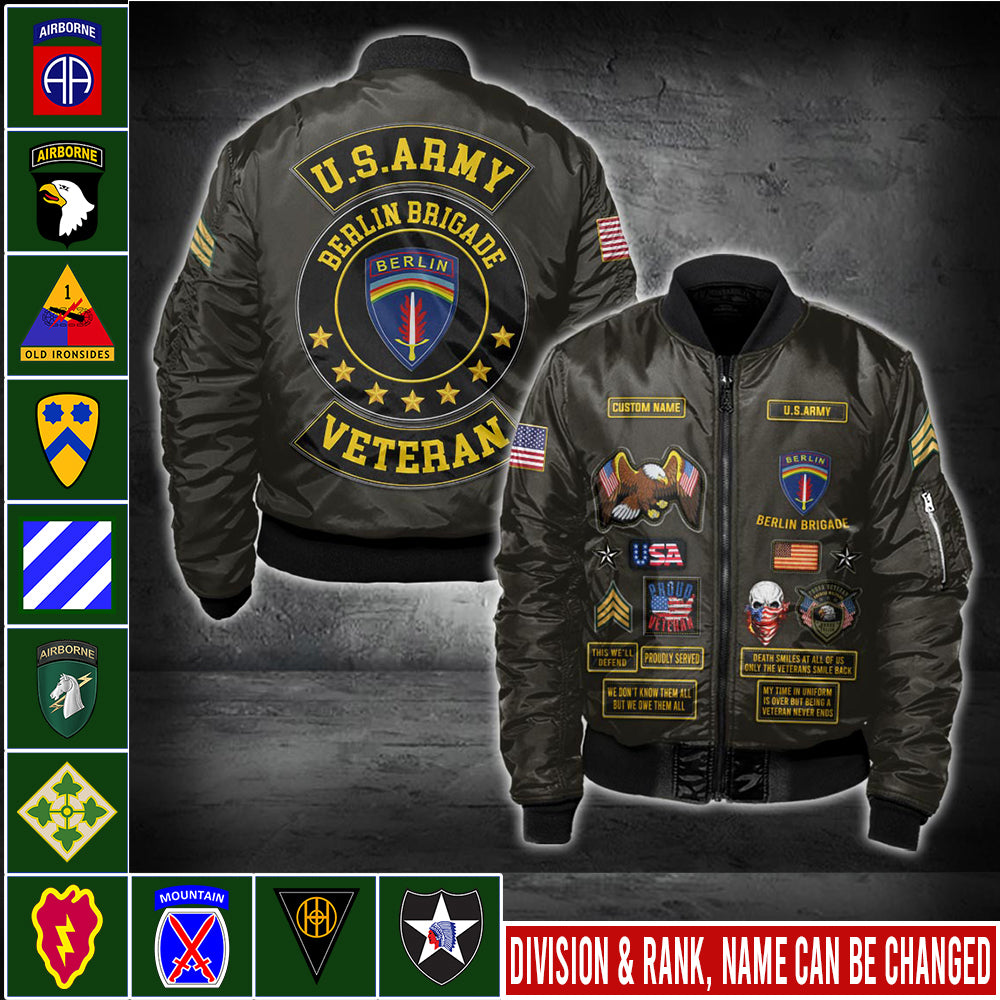 US Militär – Bomberjacke mit Allover-Print der Army Division